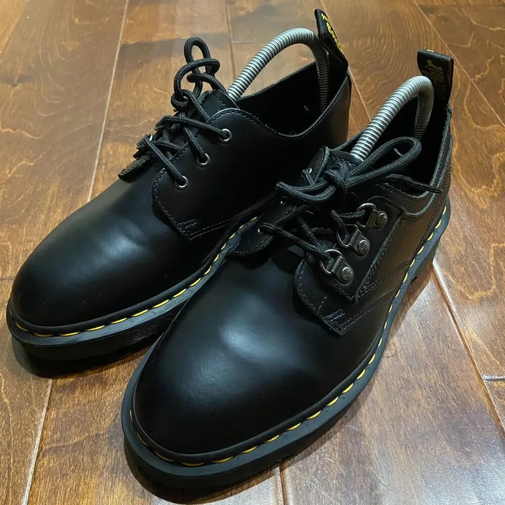 Dr. Martens 1461 Pascal Verso 3-Eye Oxford Derby Black Leather Shoes Men's 7